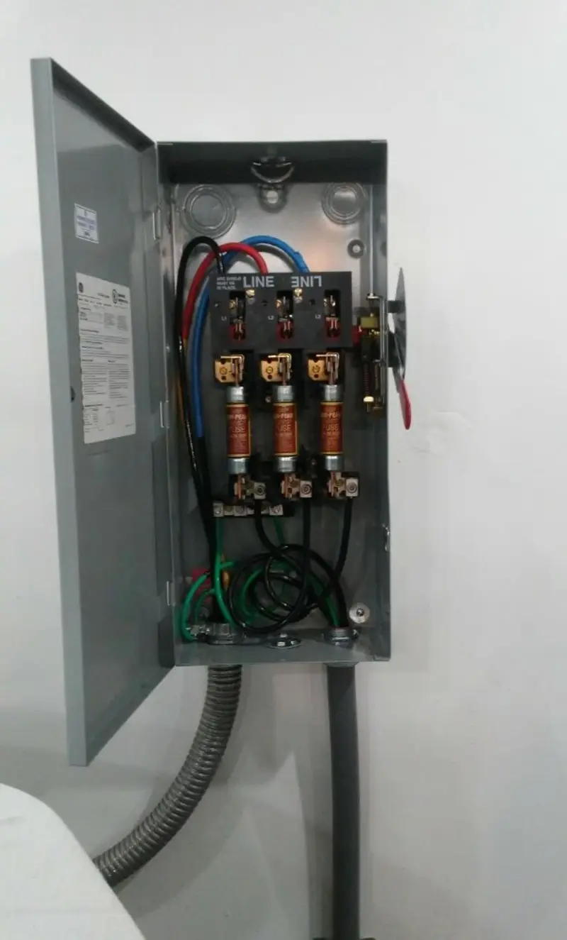 Three-phase disconnect switch installed for Smoke Detector Installation in Chelmsford